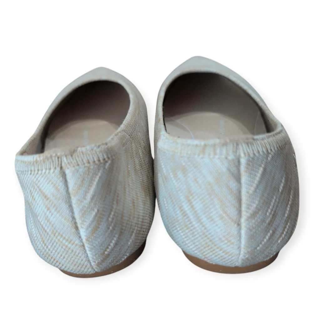 Vivaia Hemp Aria Flats Pointed Toe Dapple Cream Comfort Shoes 40.5